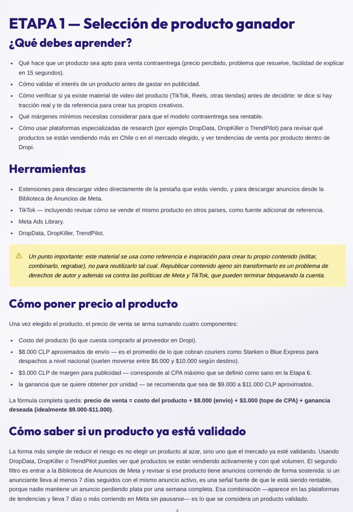 Selección de producto ganador
